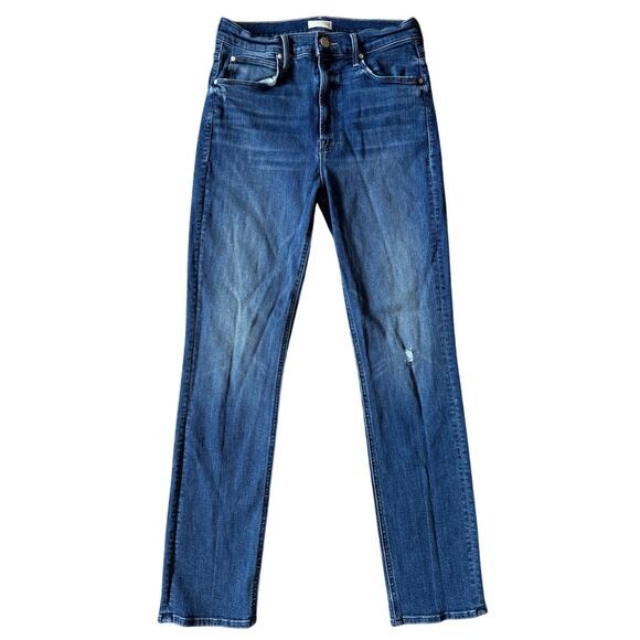 Mother The Dazzler Hover In Getalongs Wash Straight Leg Denim Jeans 28 Womens